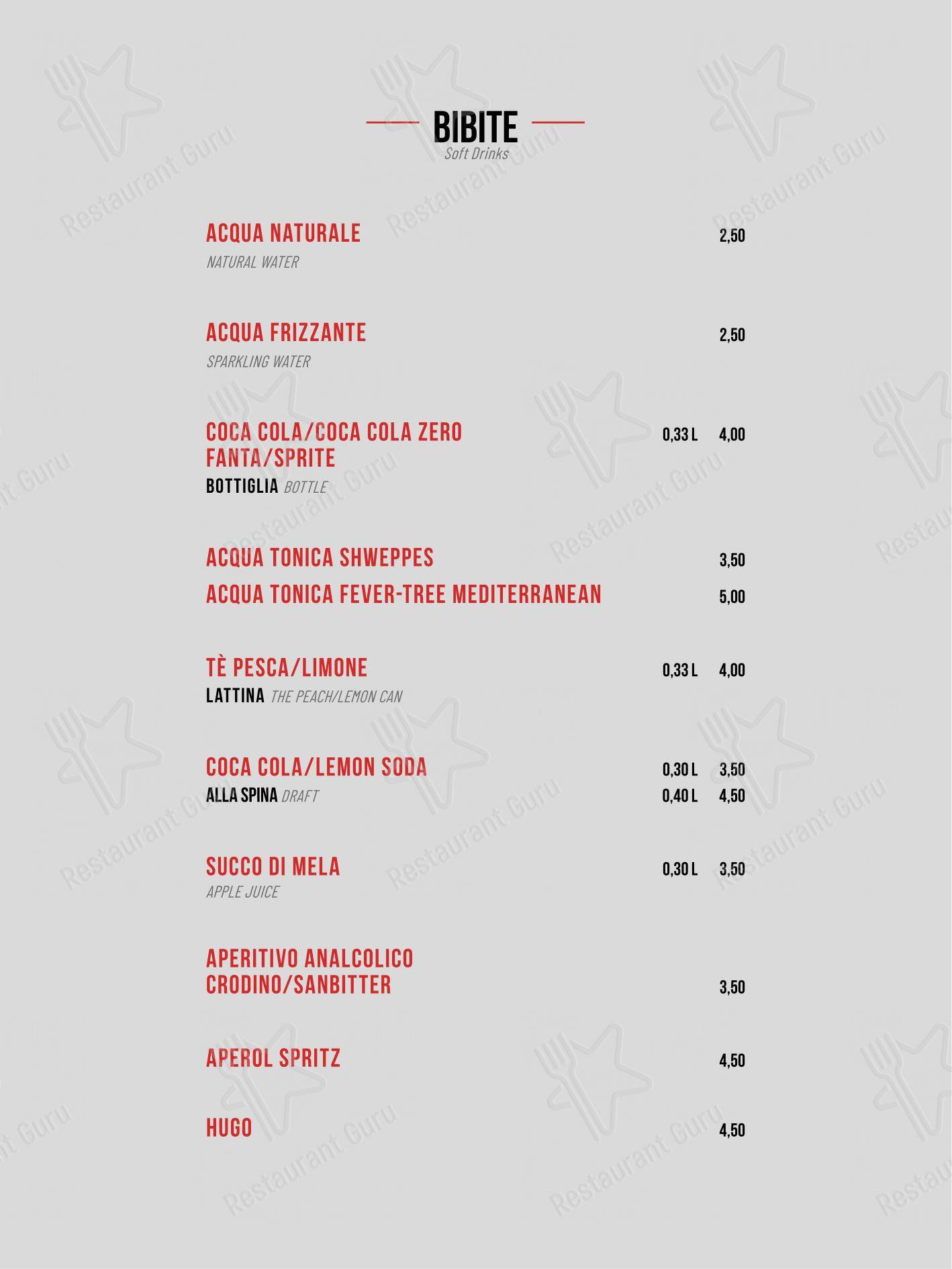 Menu per Porca Vacca ristorante