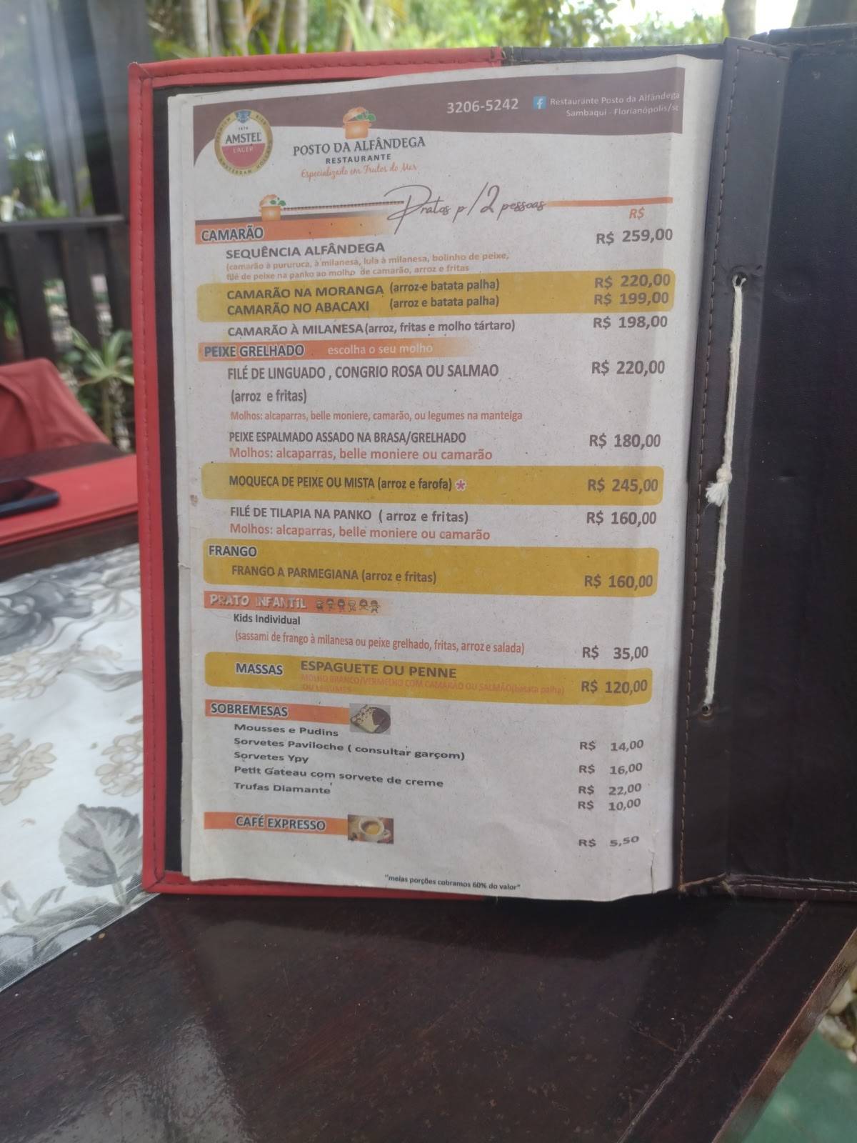Posto da Alfândega cardápio