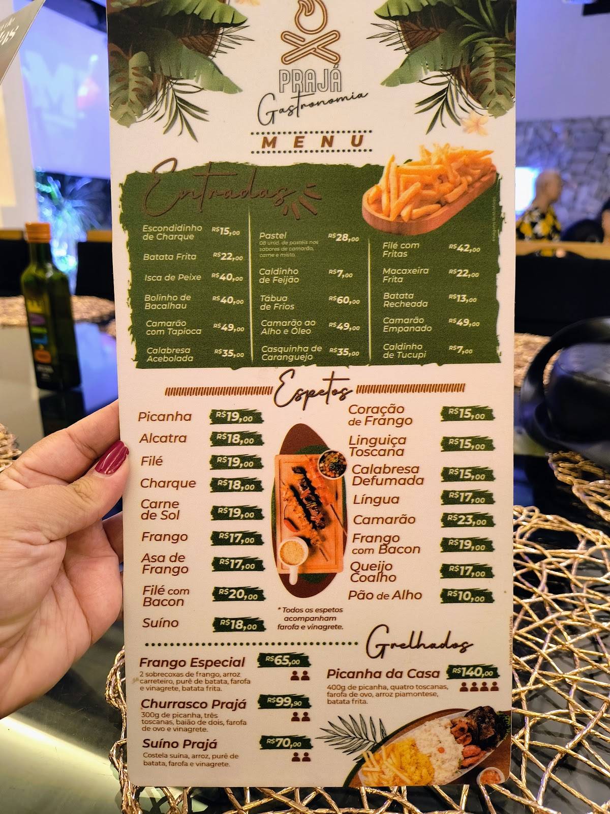 Prajá Gastronomia cardápio