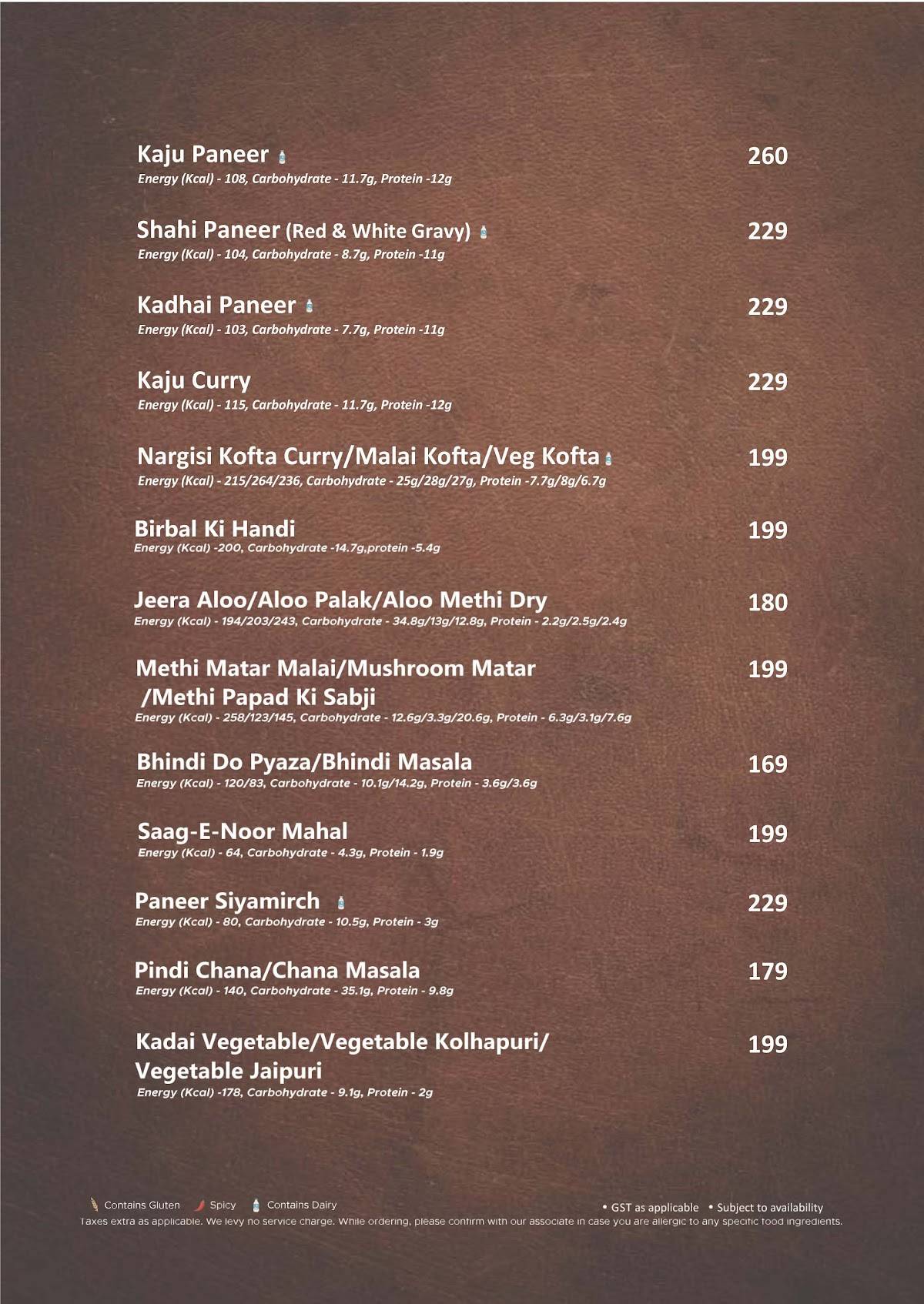 Prasadam Restaurant & Banquet, Jamnagar menu