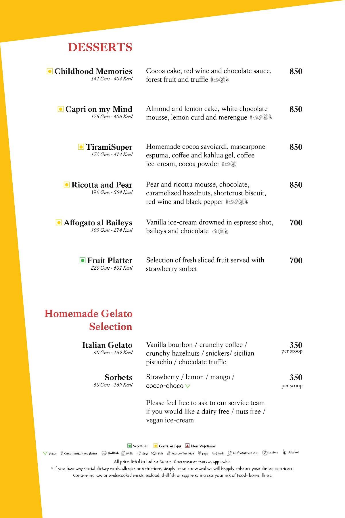 Prego menu