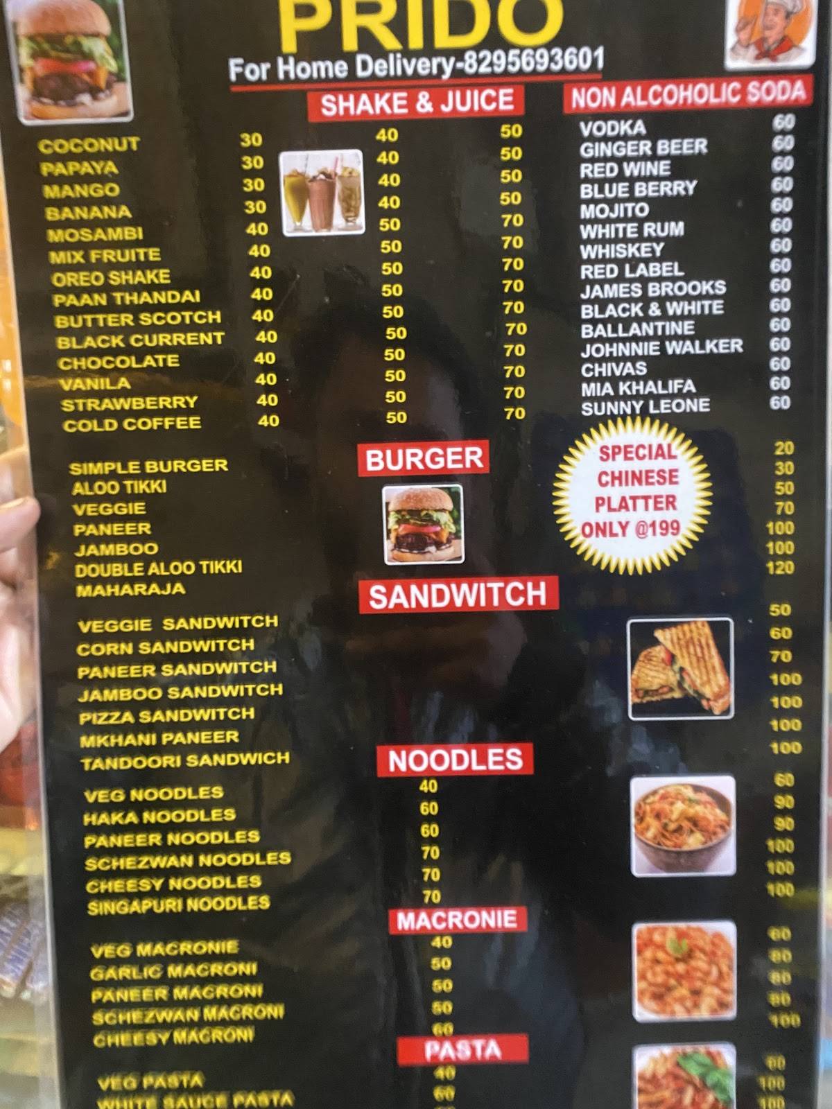 Prido Batra Cafe menu