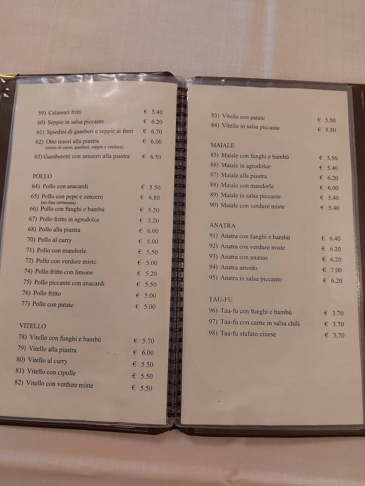 Menu di Ristorante Primavera 