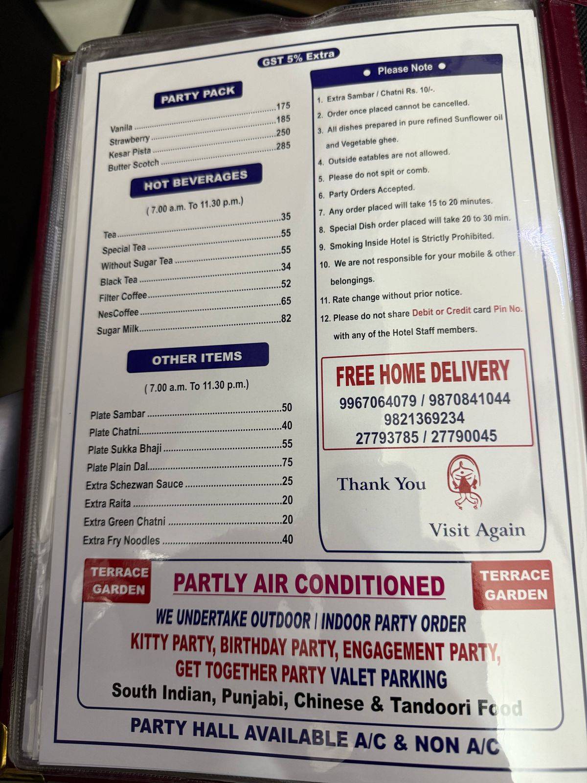Priyanka pure veg restaurant menu