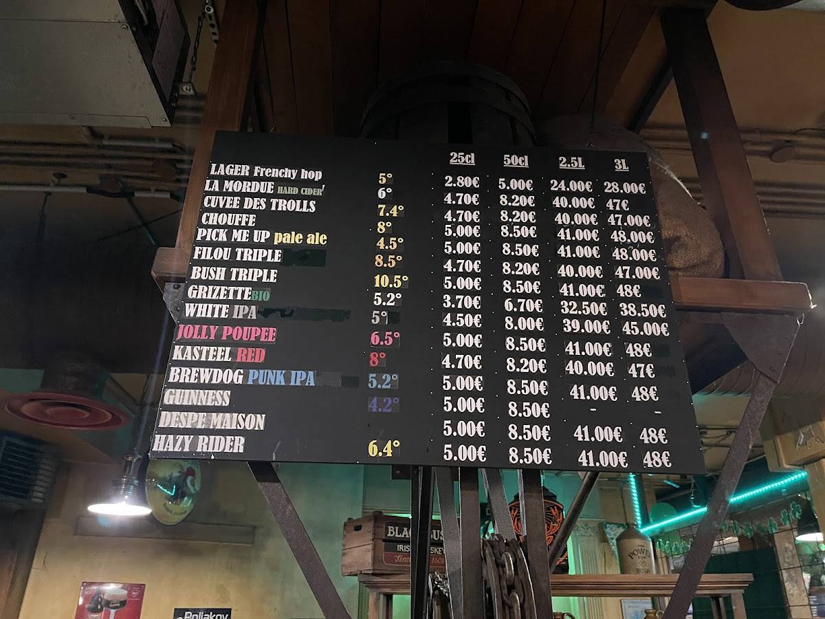 Menu de Pub Mac Carthy