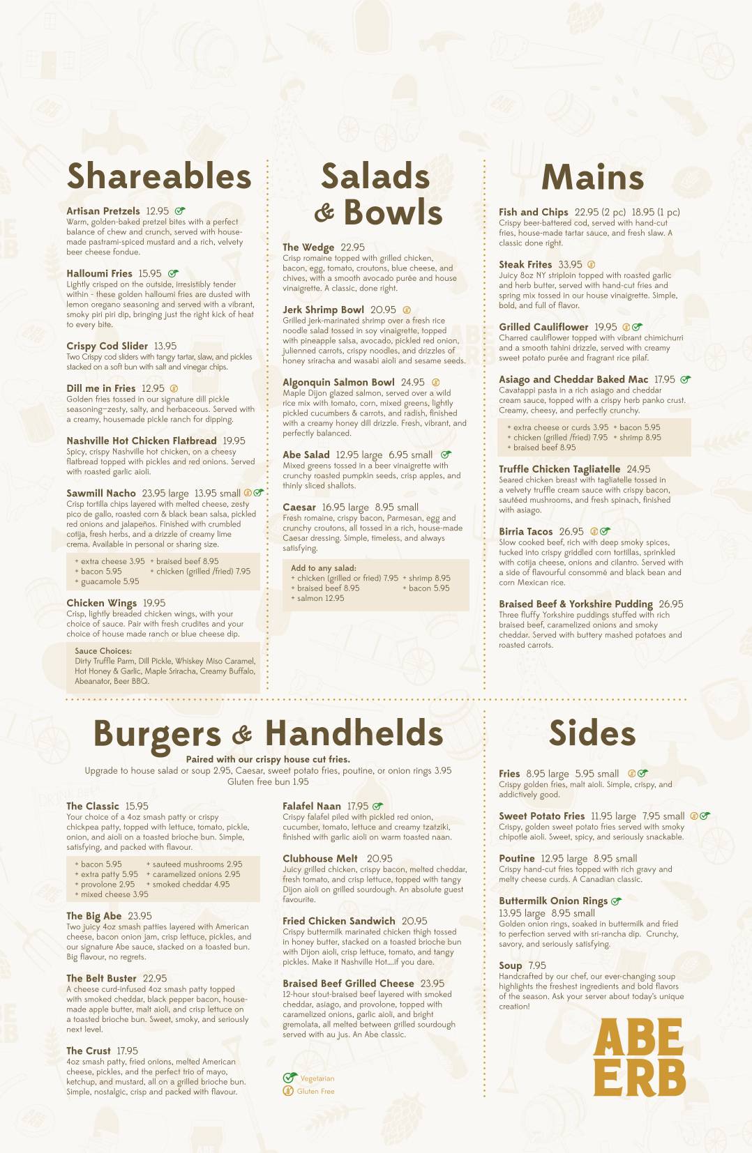 Menu de ABE ERB - Uptown Waterloo