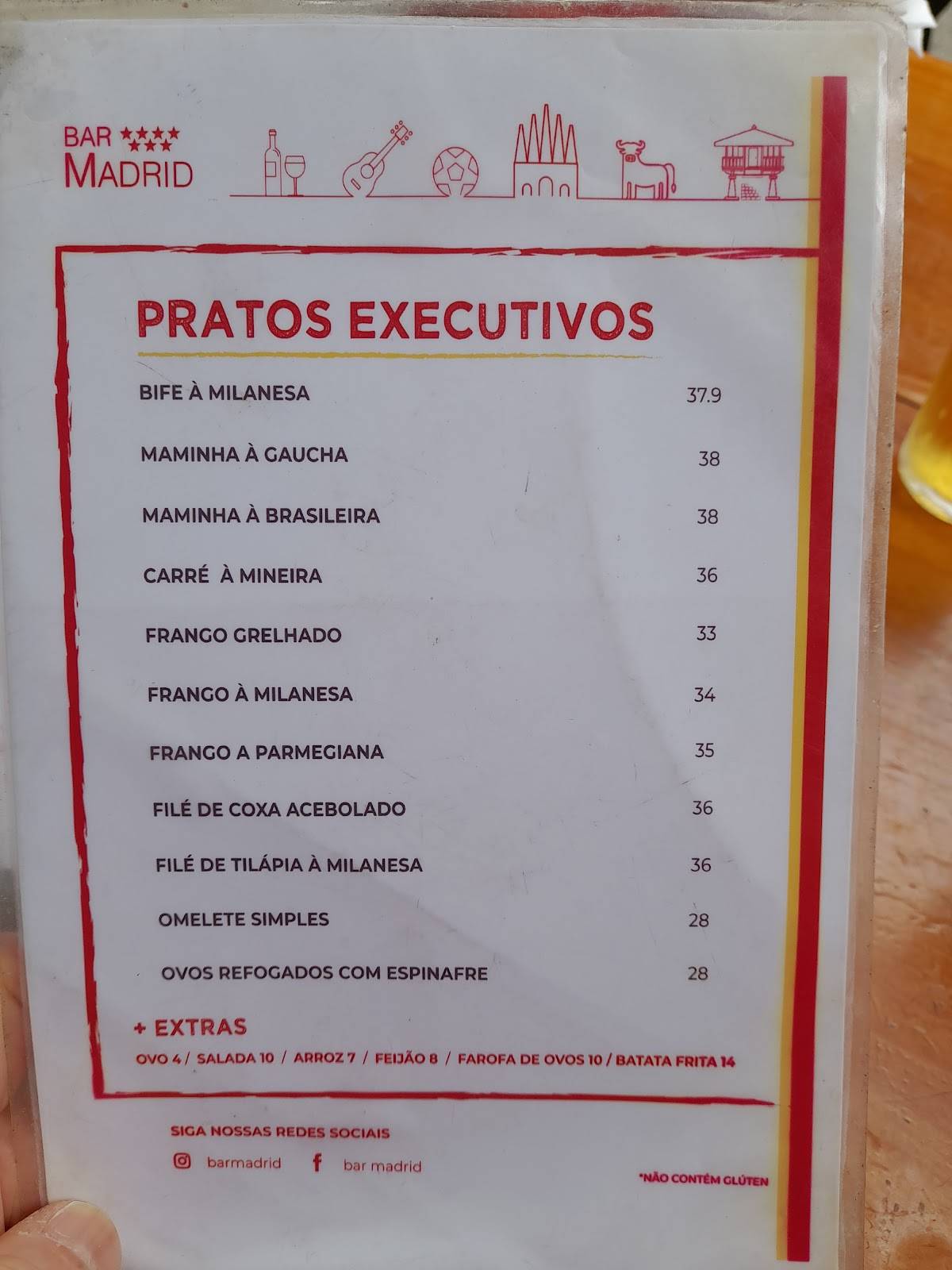 Bar Madrid cardápio
