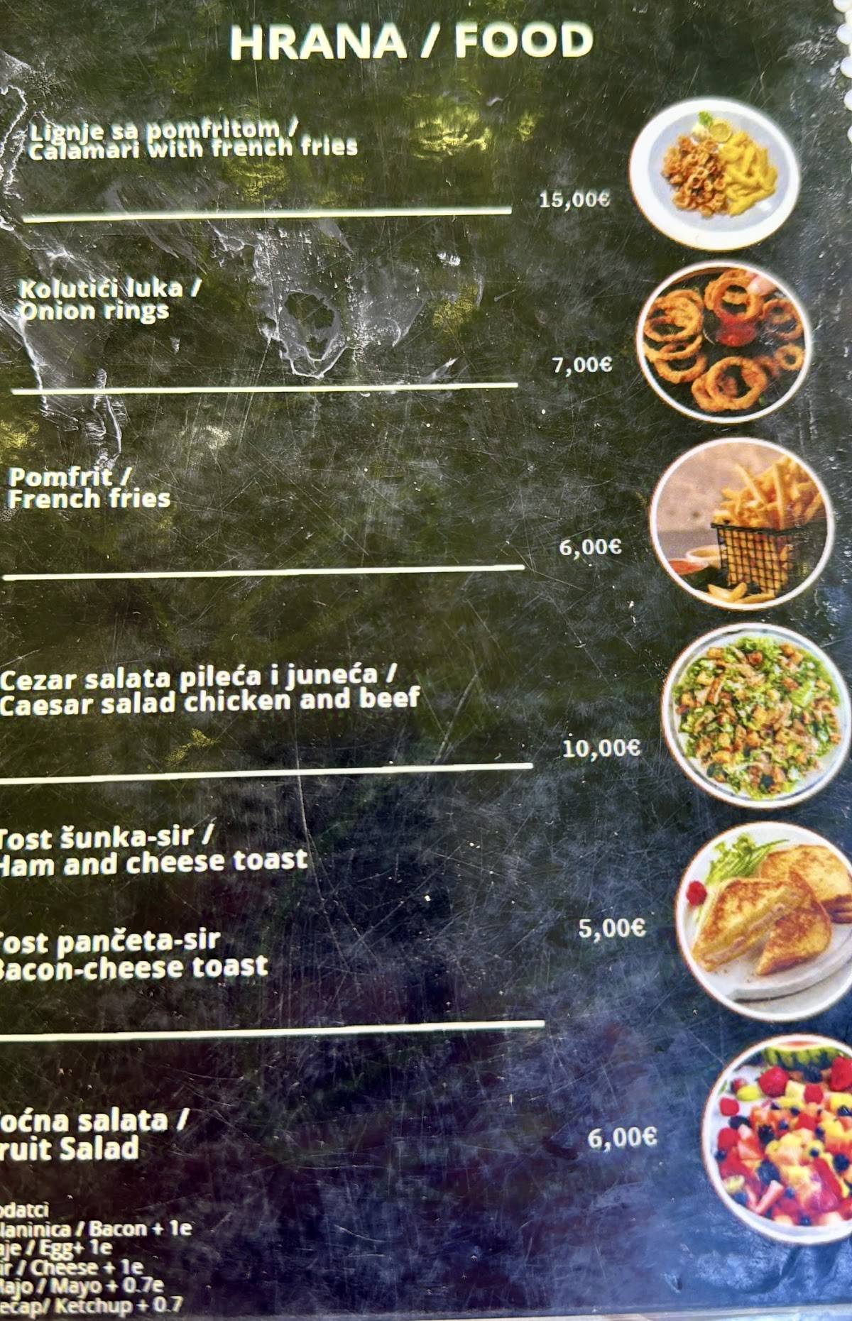 Menu di Beach Bar Valkane 