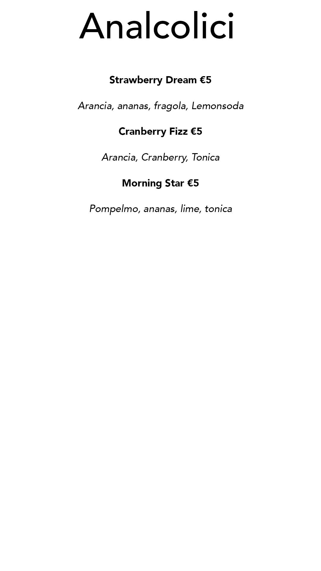 Menu di Caffè Amaranto 