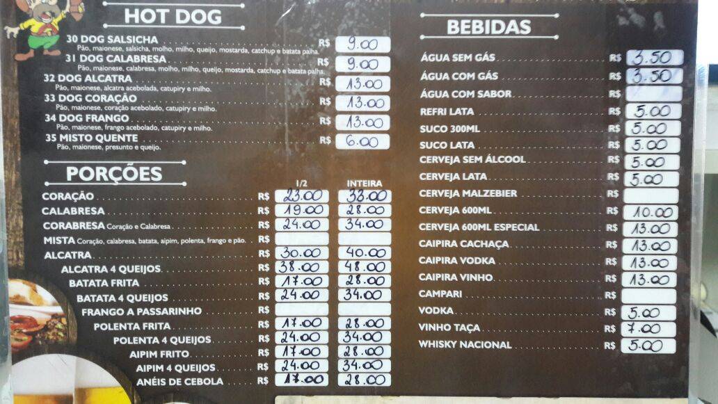 Gauchinho Lanches cardápio