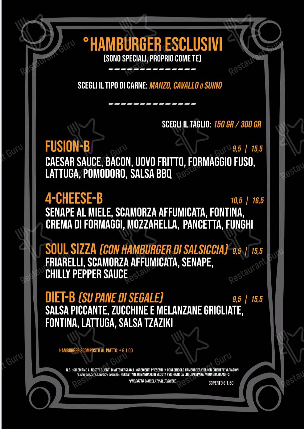 Menu di HornPub - Letojanni