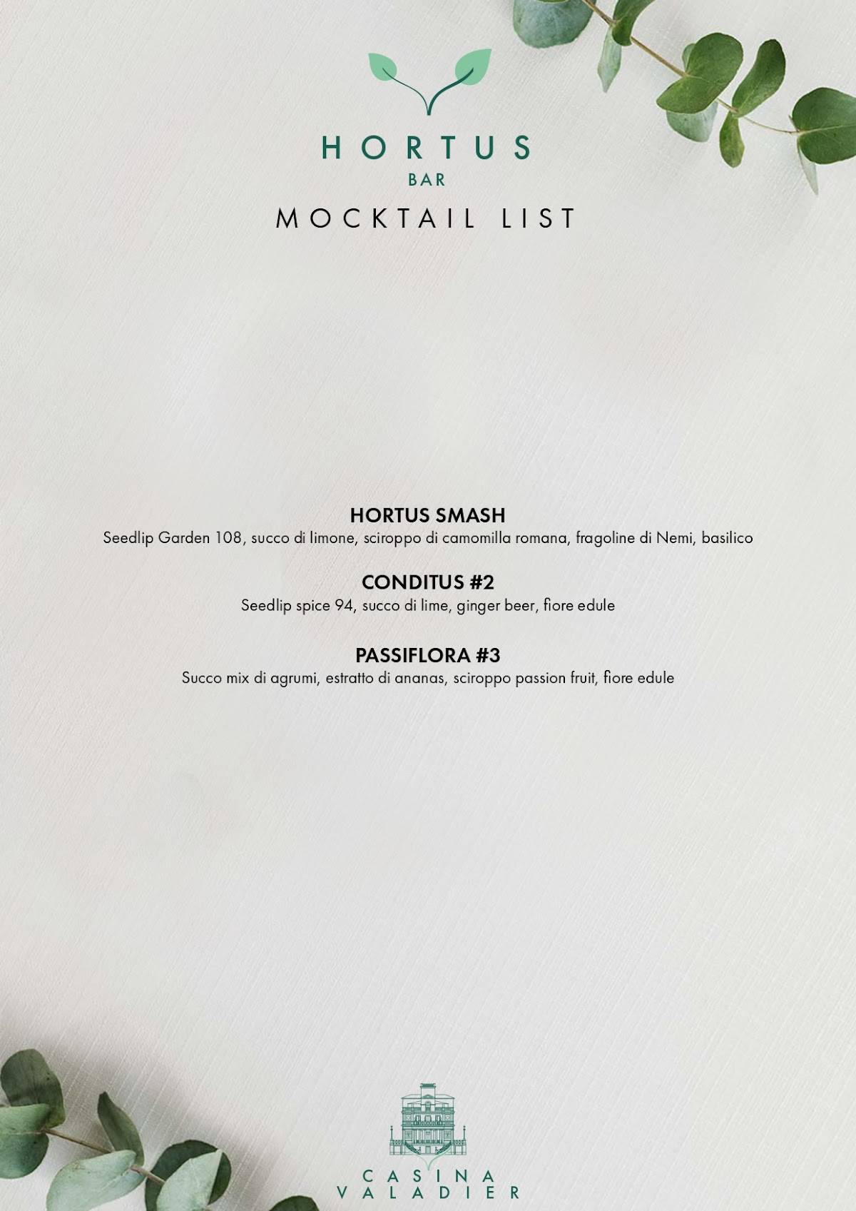 Menu di Hortus Bar 