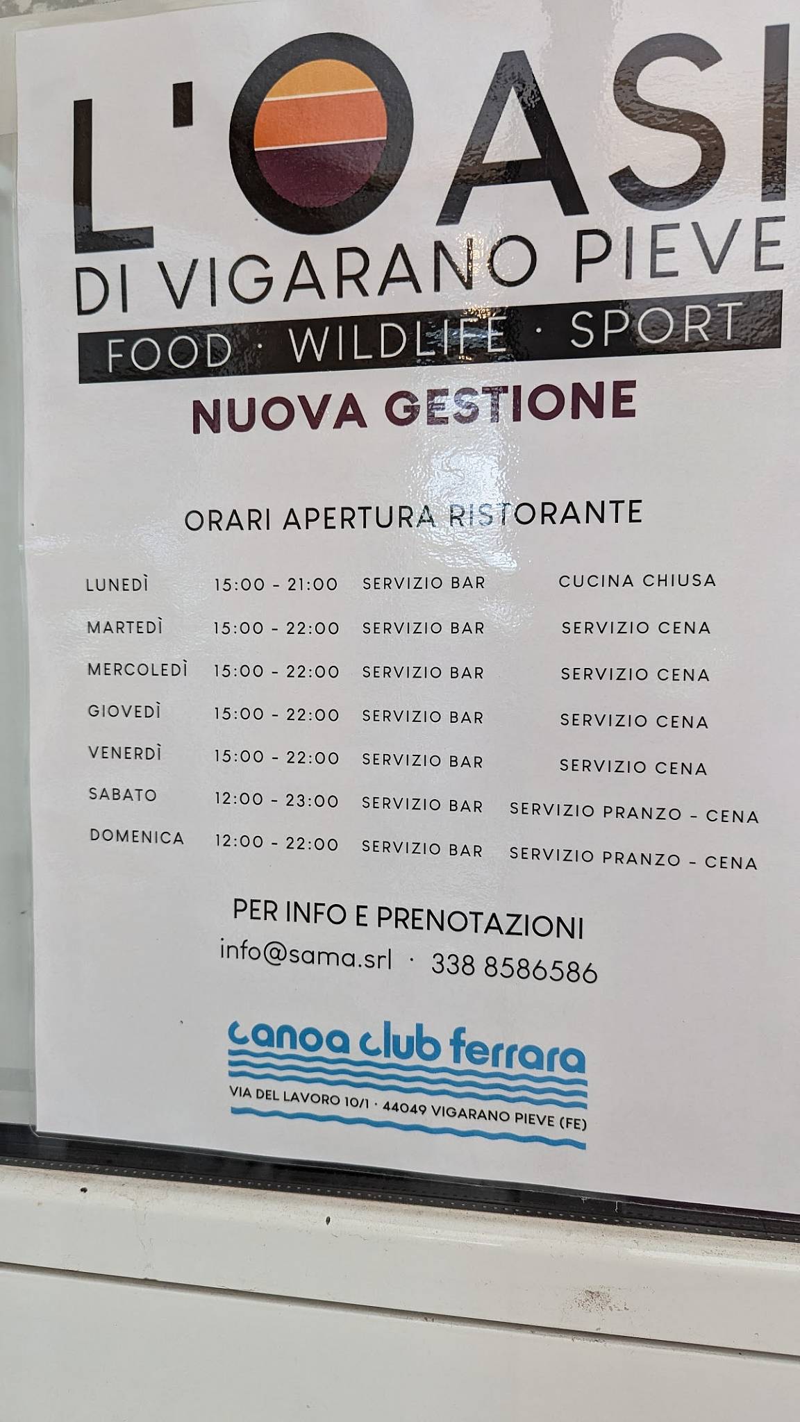Menu di L'Oasi Bar 