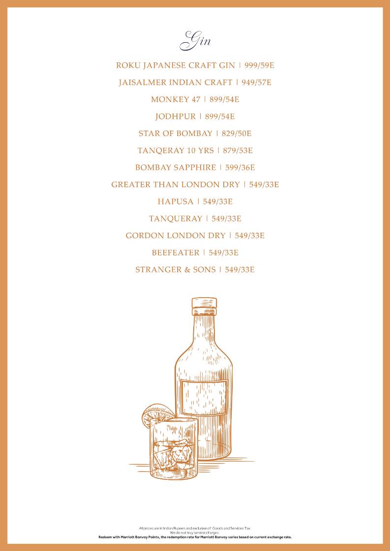 Lounge 18 menu