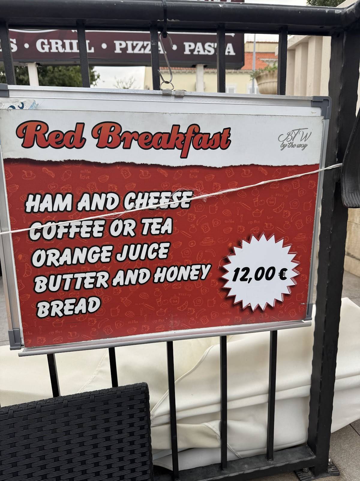 Menu di Restaurant By the way 