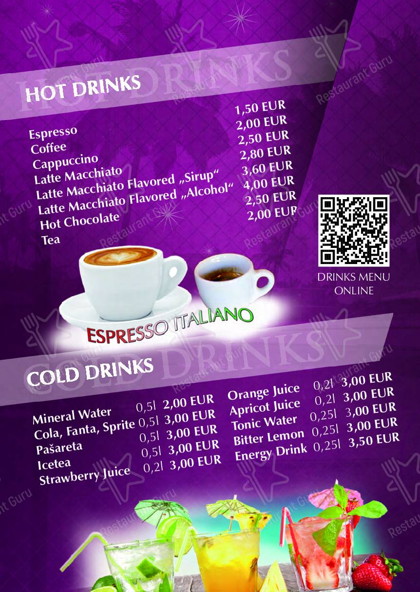 Menu per Ricardo Team-Hostel Pula pub & bar