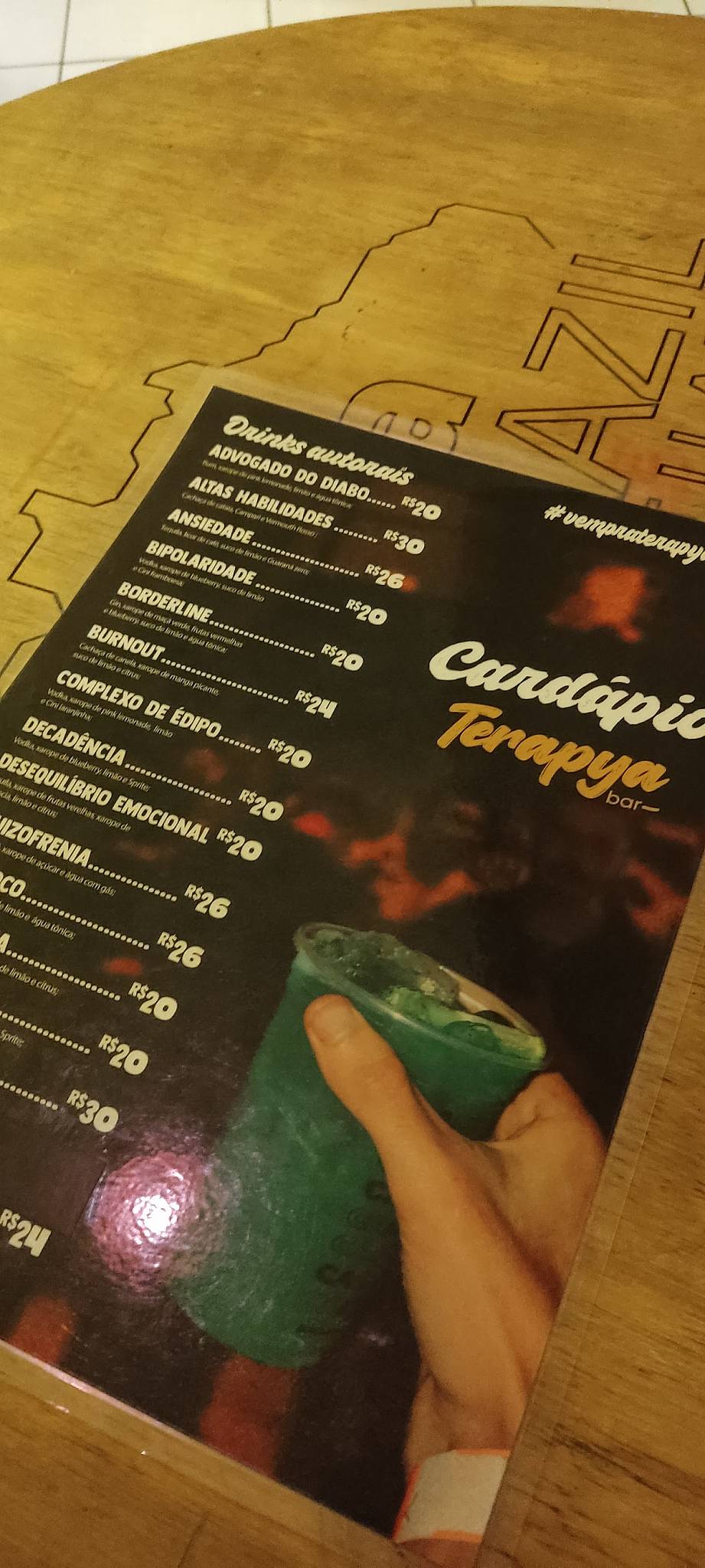 Terapya Bar cardápio