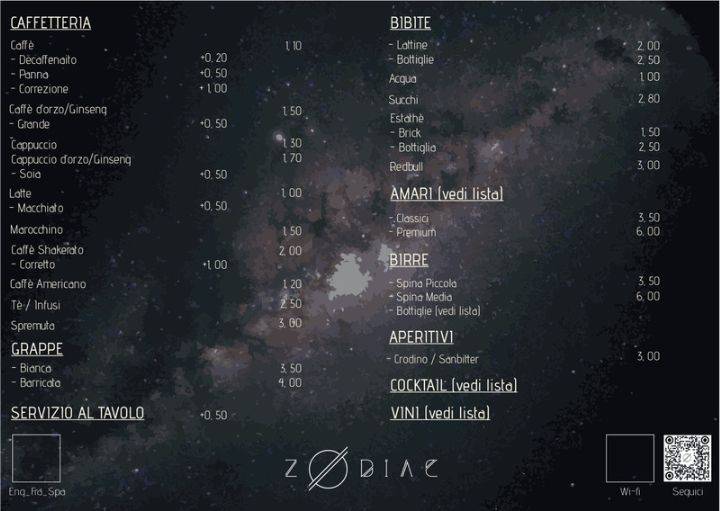 Menu di Zodiac 