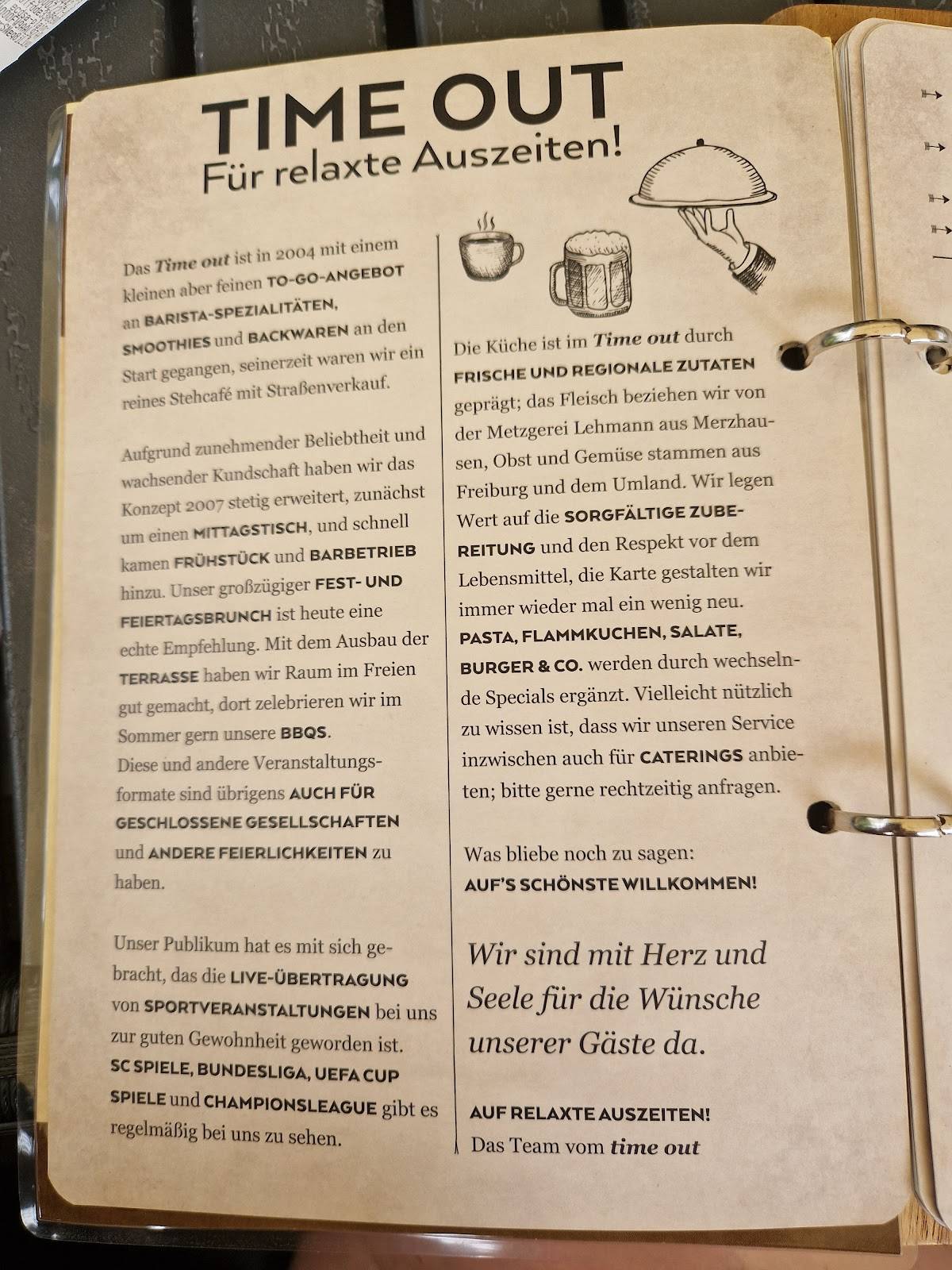 Menu de time out