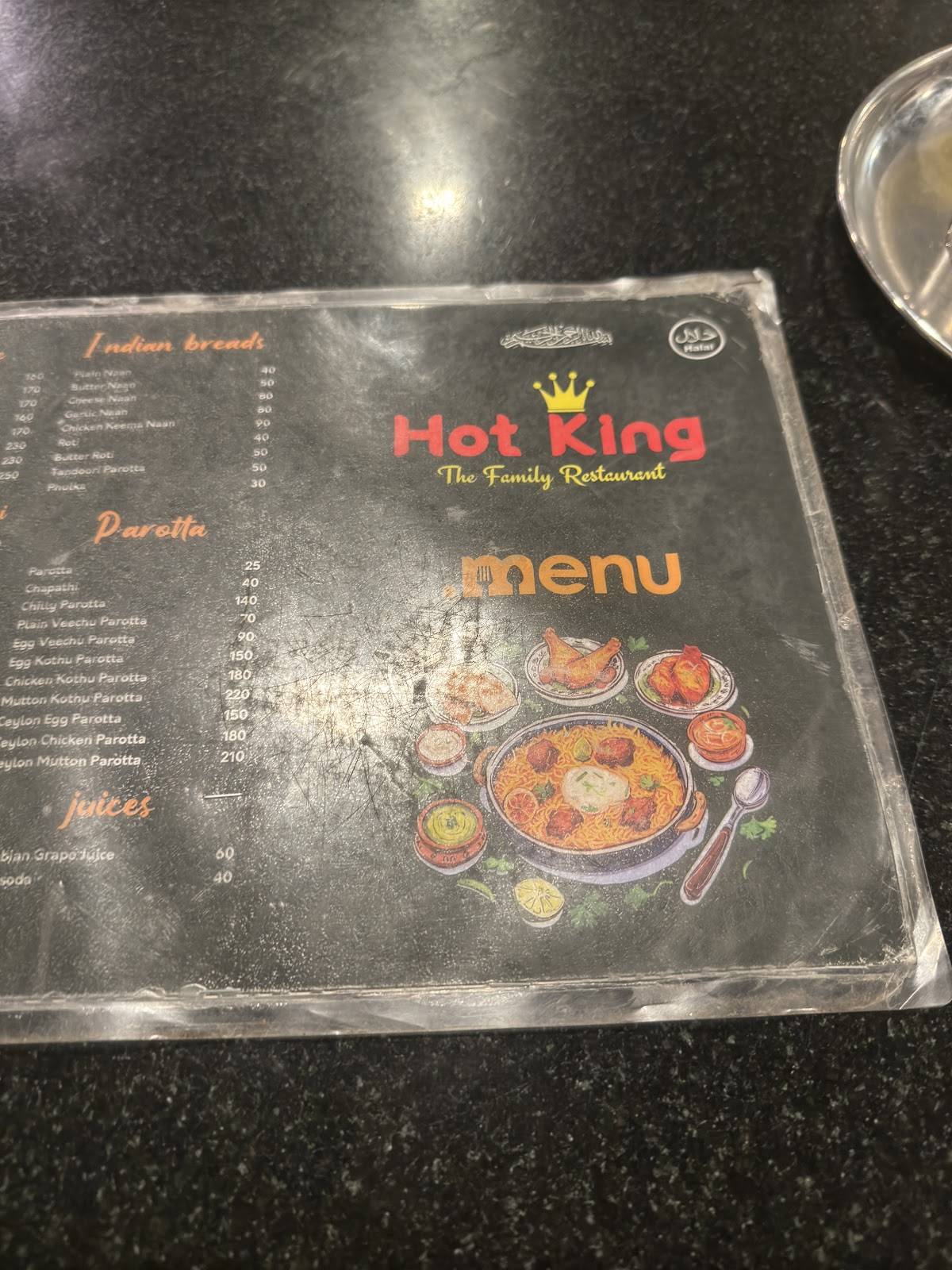 Hot King menu