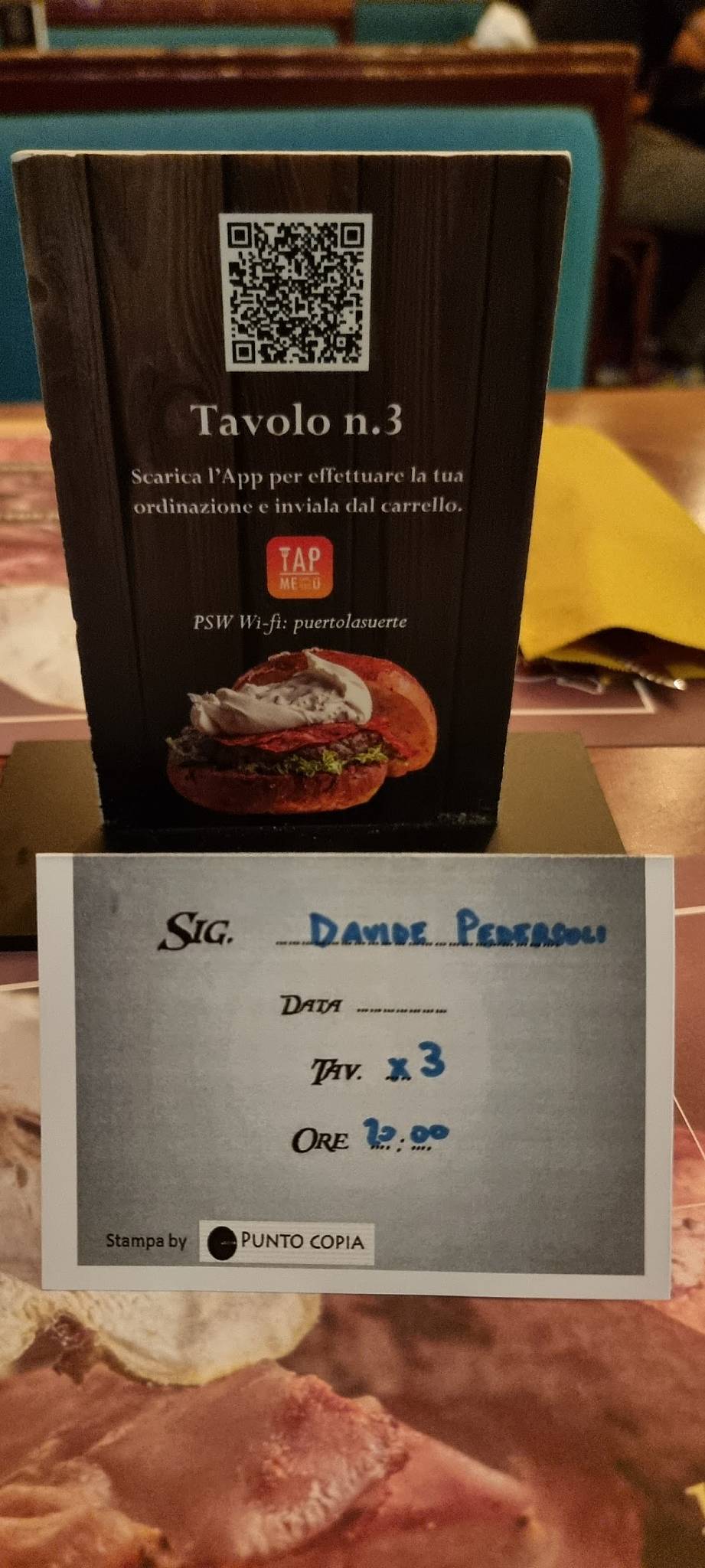 Menu di Puerto La Suerte 