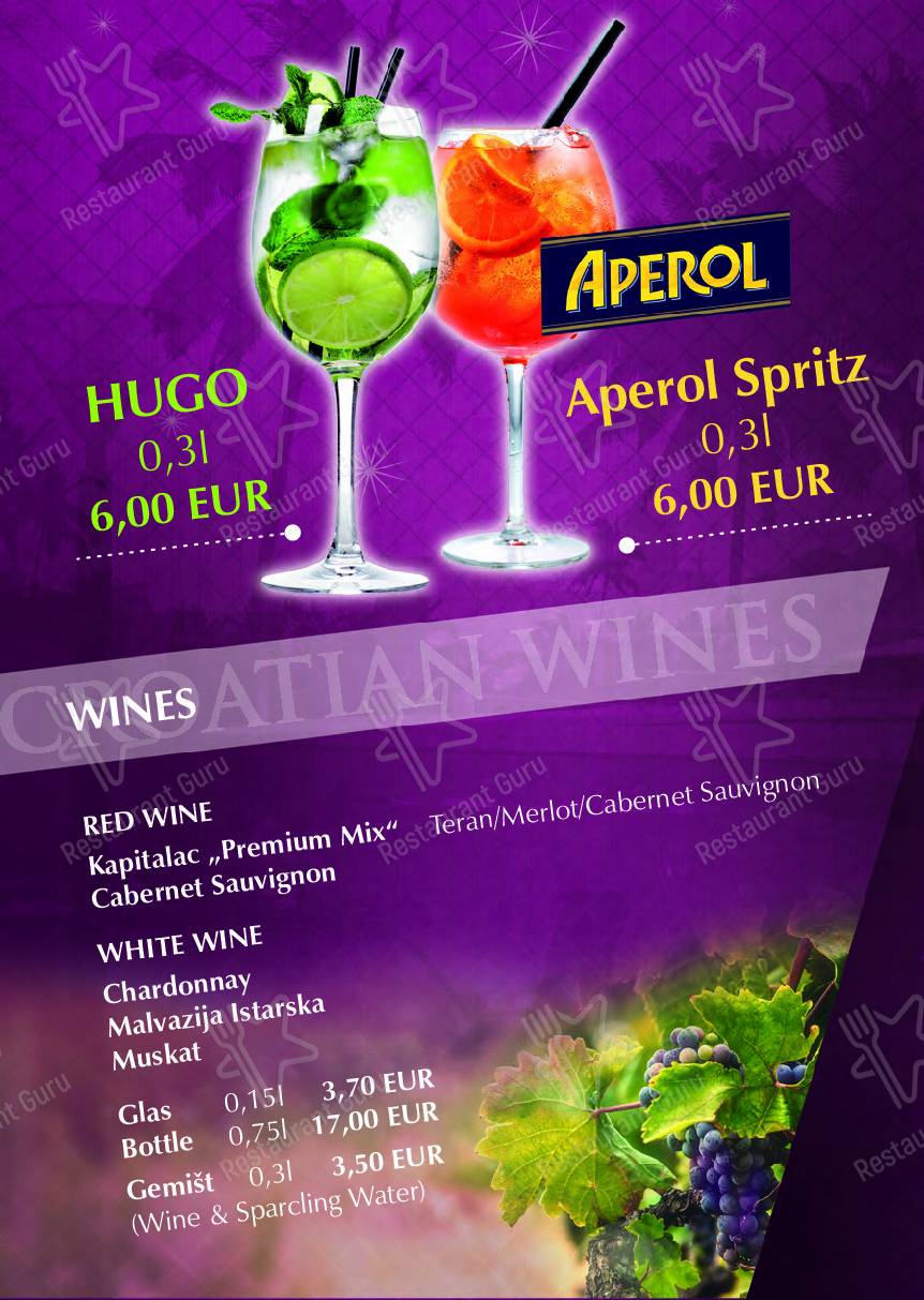 Menu per Ricardo Team-Hostel Pula pub & bar