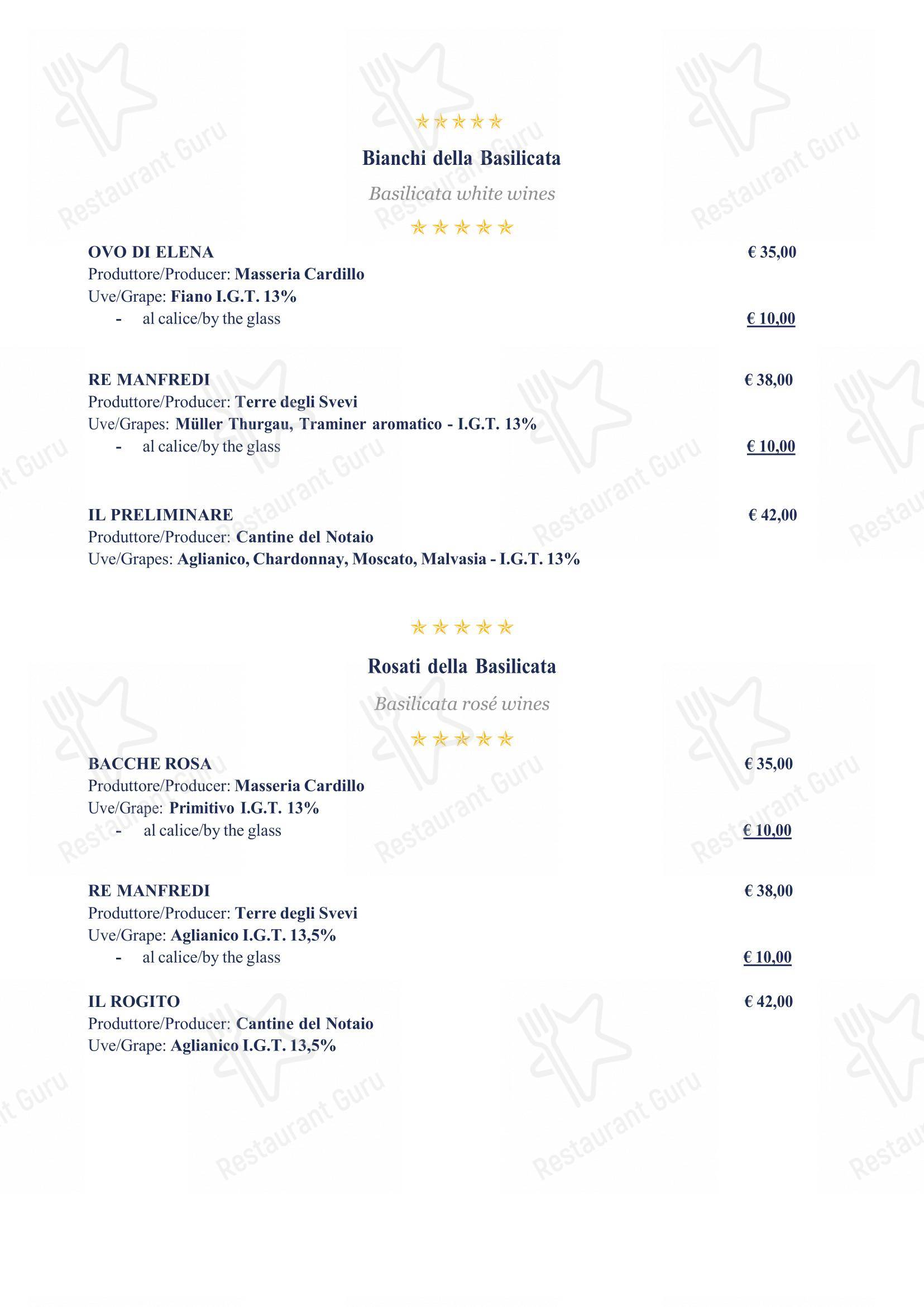 Menu di BV Quarry Rooftop Terrace Matera - Restaurant Garden Inn - Детское