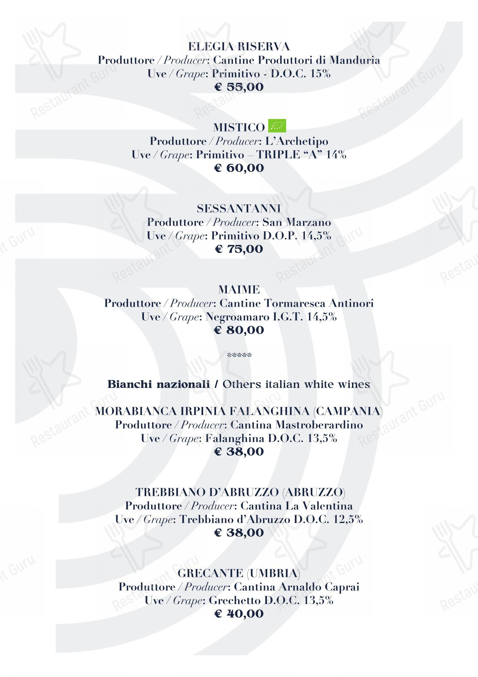 Takeaway Menu per BV Quarry Rooftop Terrace Matera - Restaurant Garden Inn in Matera
