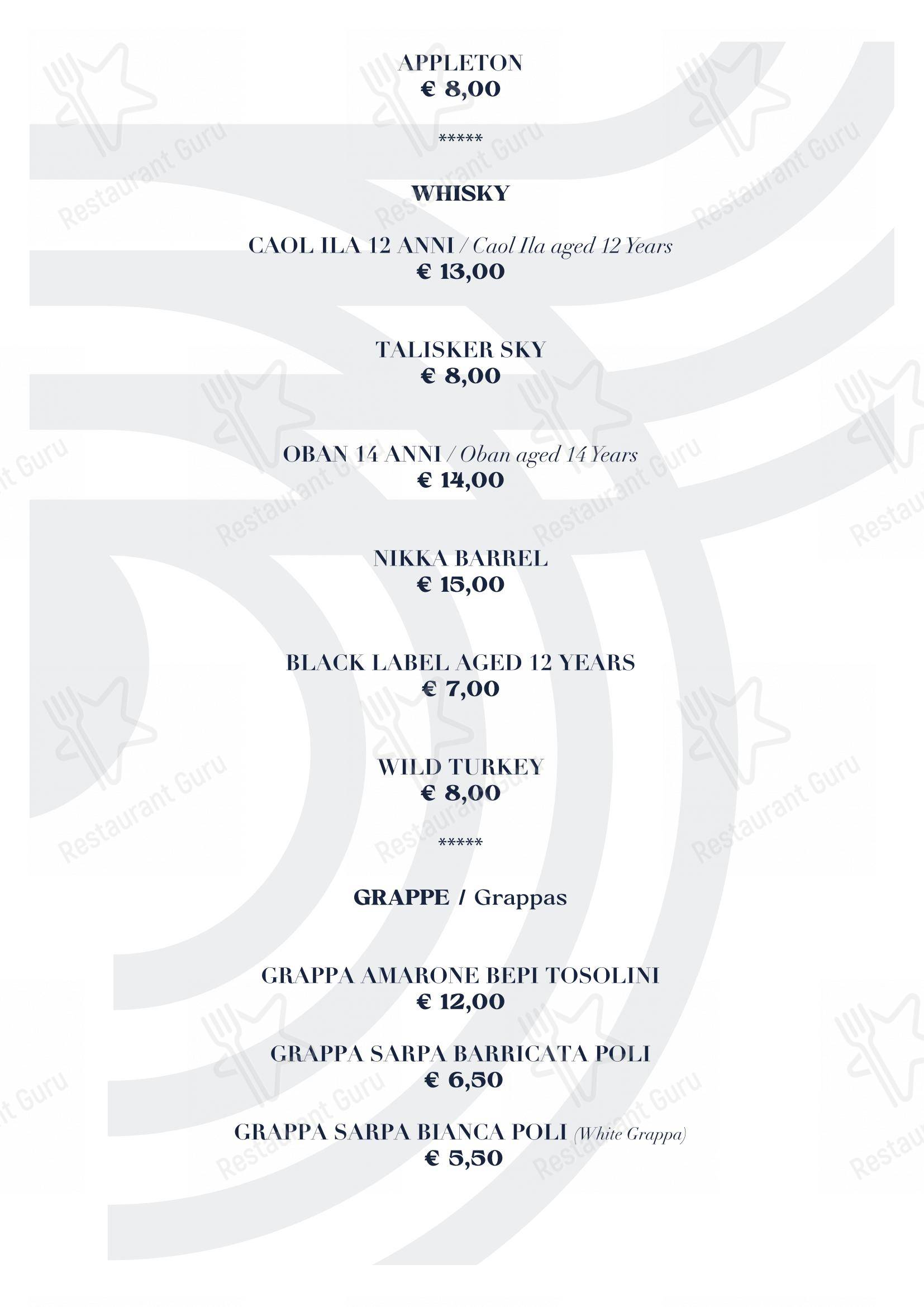 Ночное меню per BV Quarry Rooftop Terrace Matera - Restaurant Garden Inn pub & bar