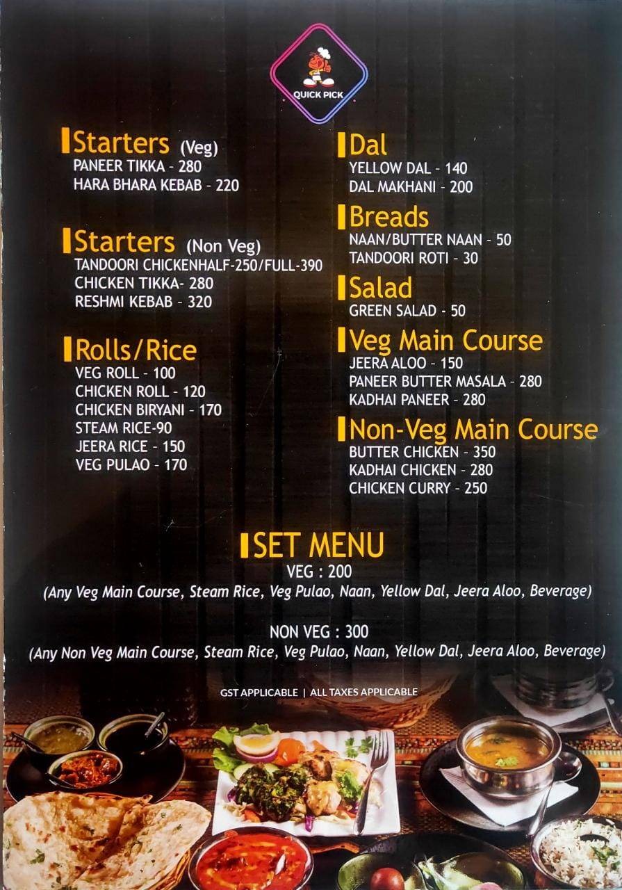 Quick pick menu