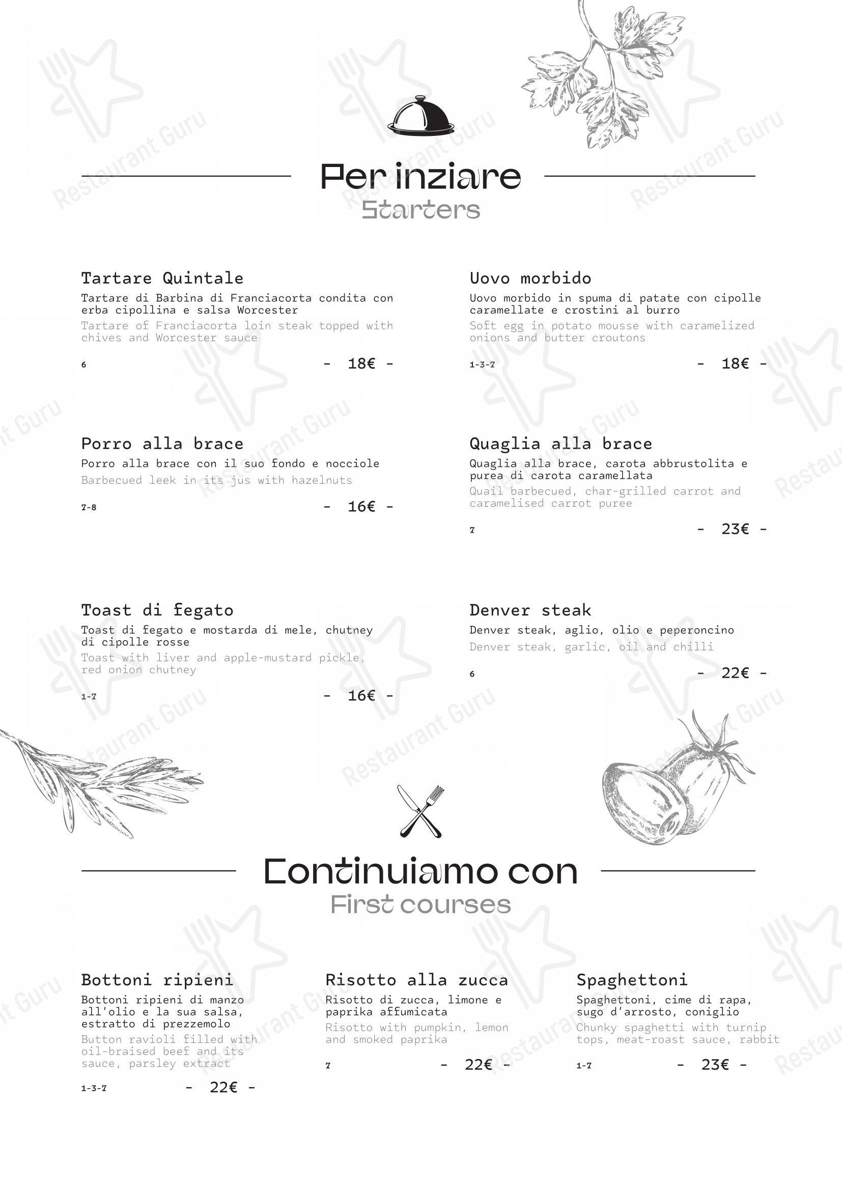 Menu di Quintale - Menu bar