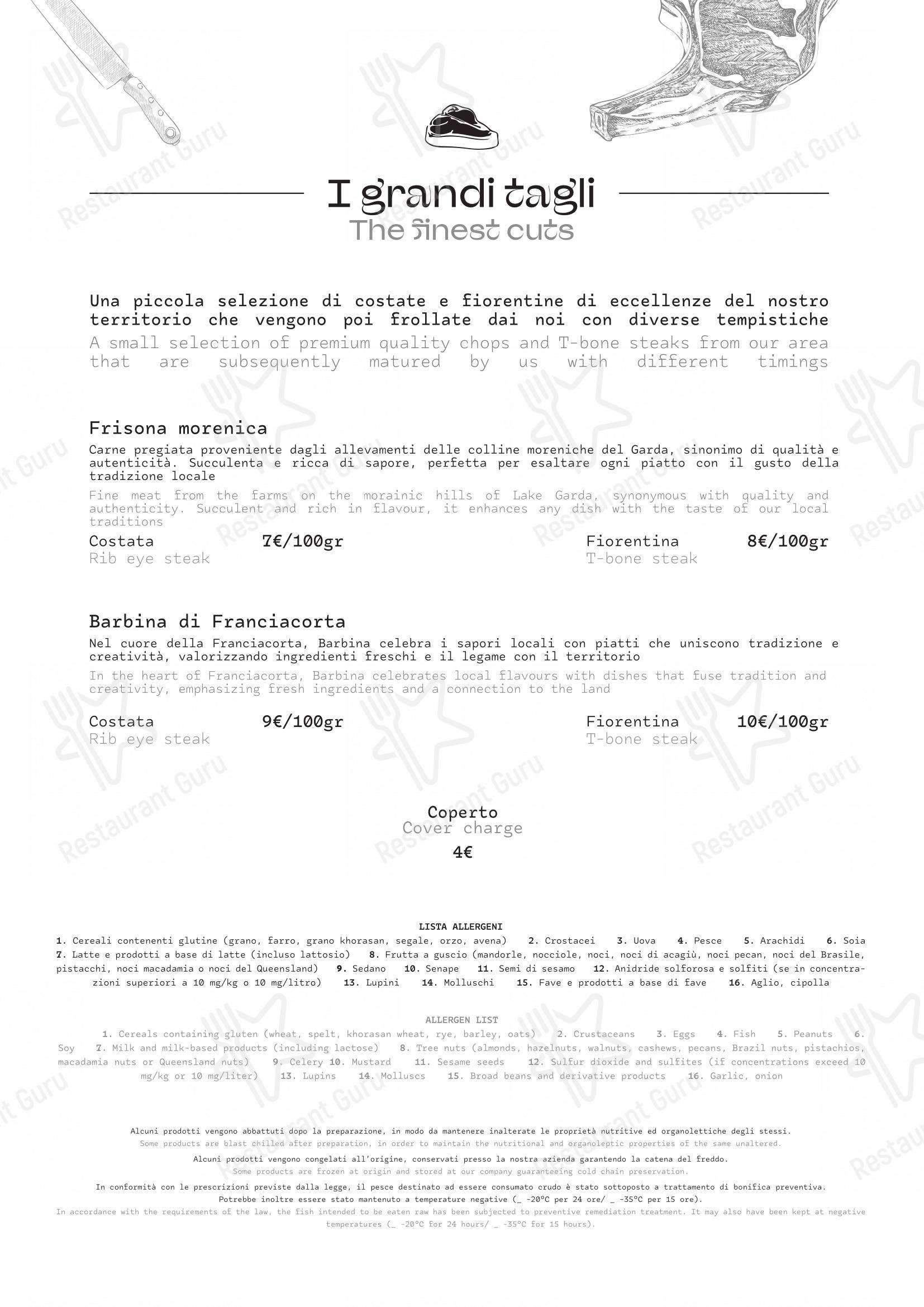 Menu di Quintale - Menu bar
