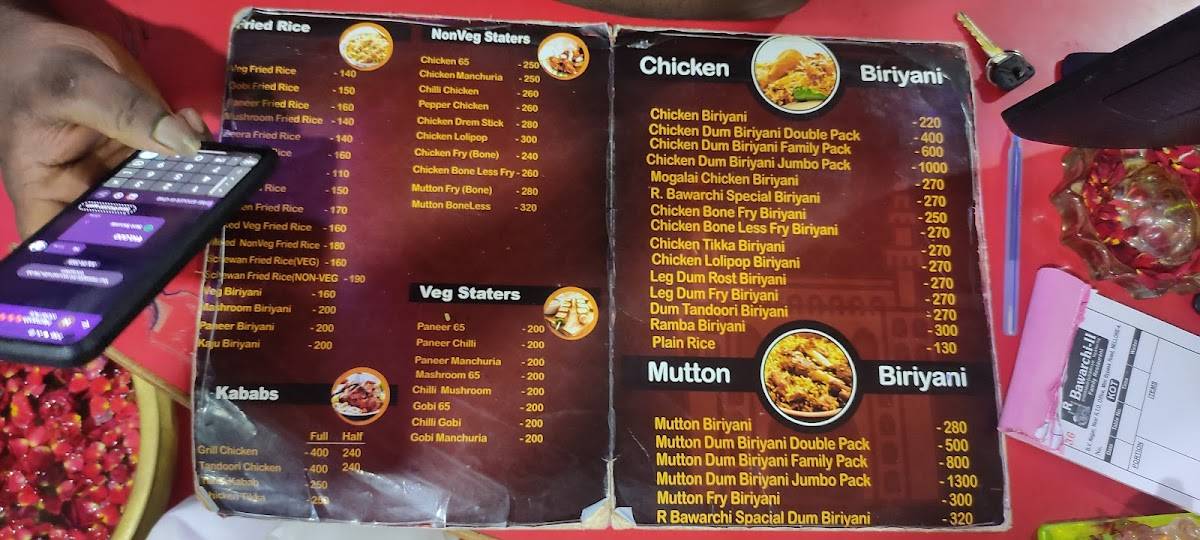 R Bawarchi 2 Biriyani menu