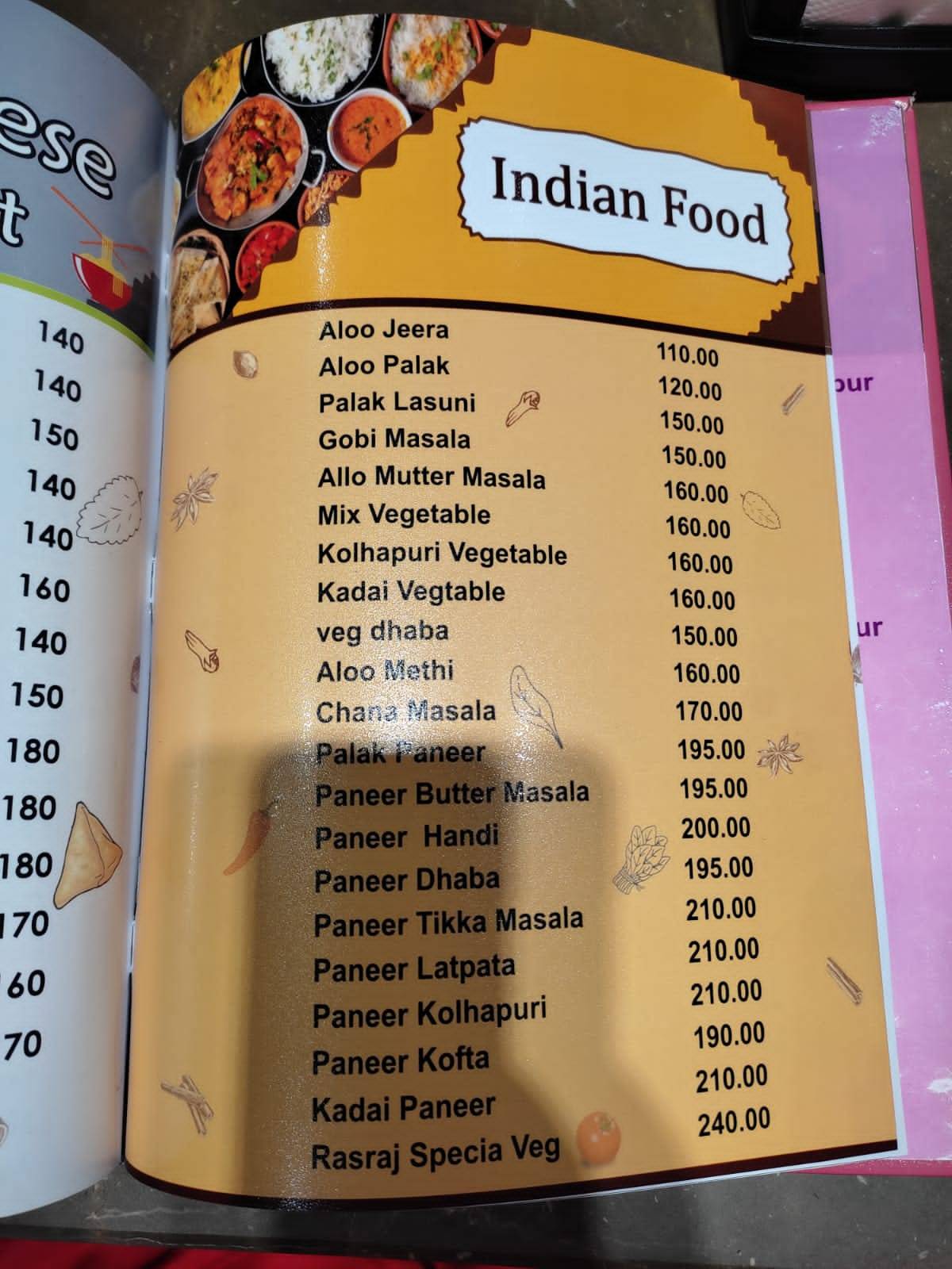 RASRAJ menu