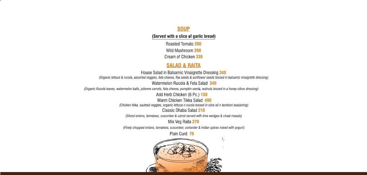 RIDE INN CAFE, BAR & Resort menu