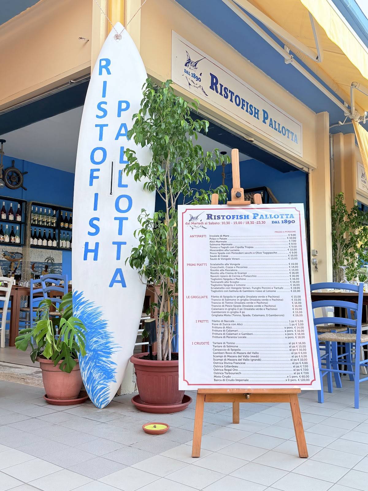 Menu di RISTOFISH PALLOTTA DAL 1890 