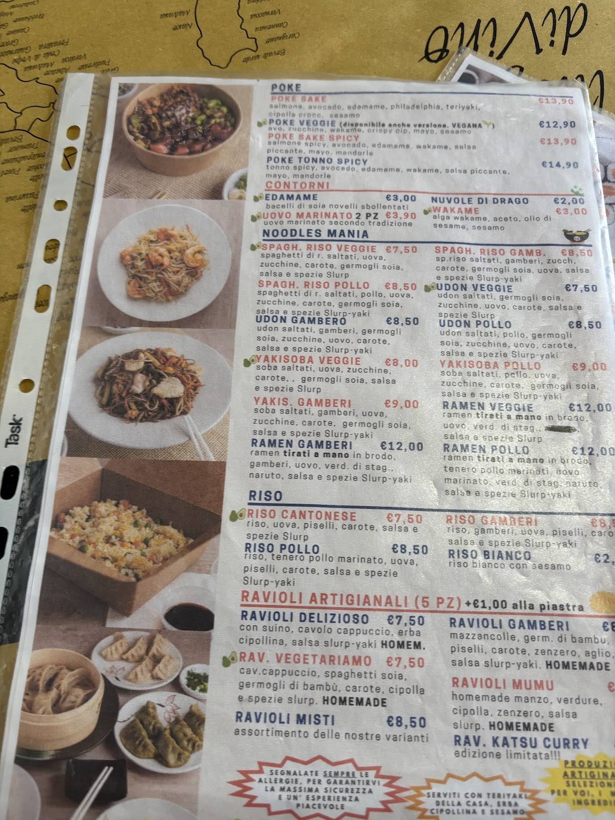 Menu di RISTORANTE SLURP Takeaway 