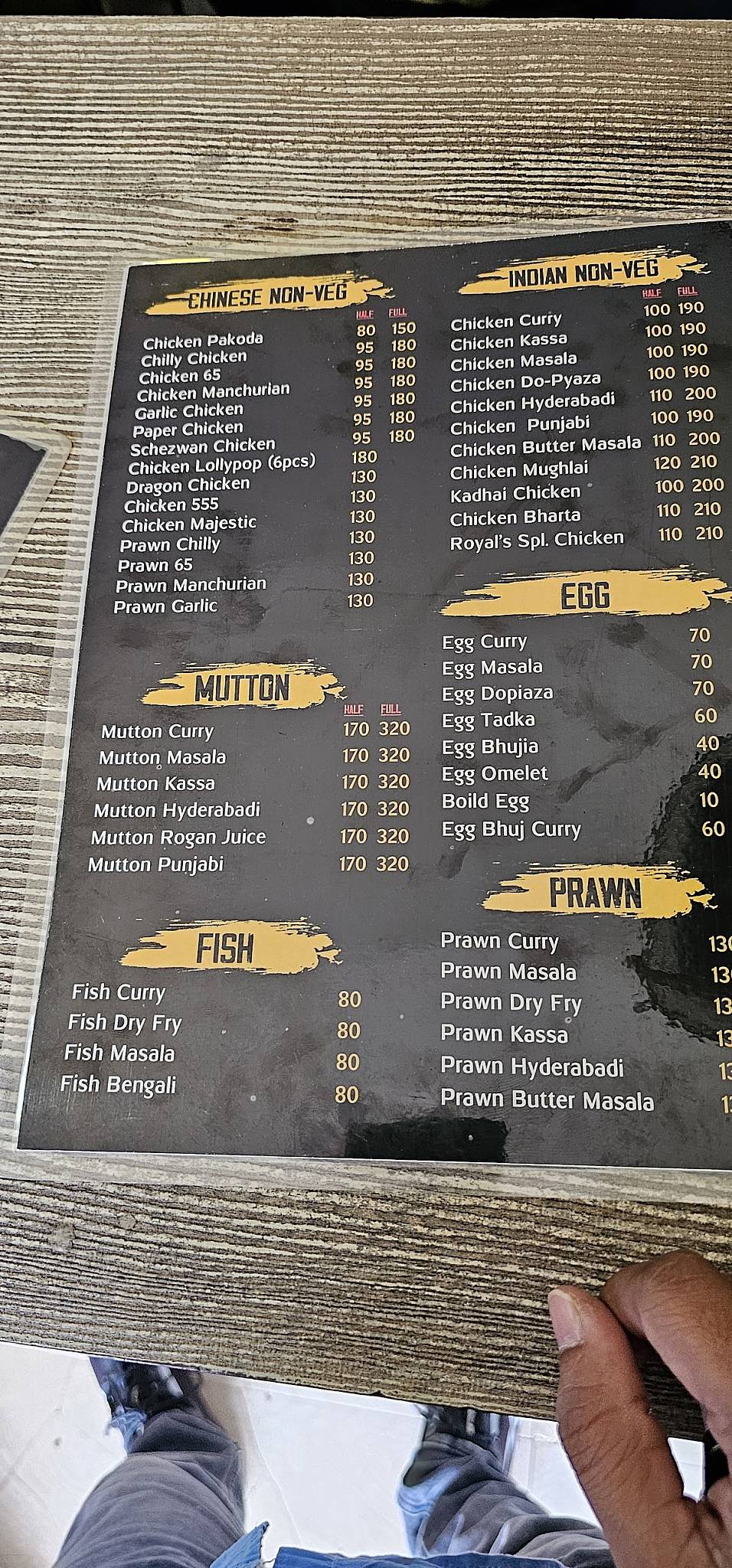 ROYAL BIRYANI GARDEN menu