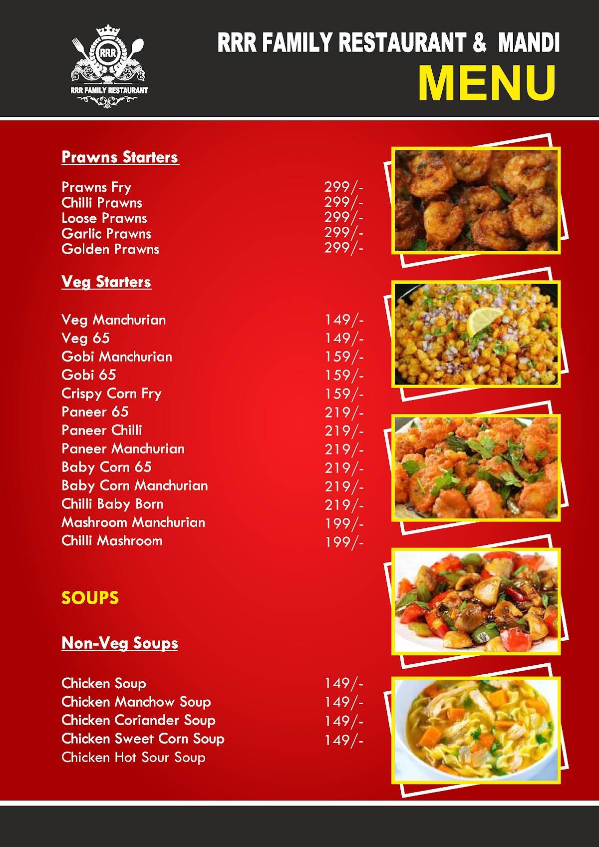 RRR Family Restaurant (Mandi) menu