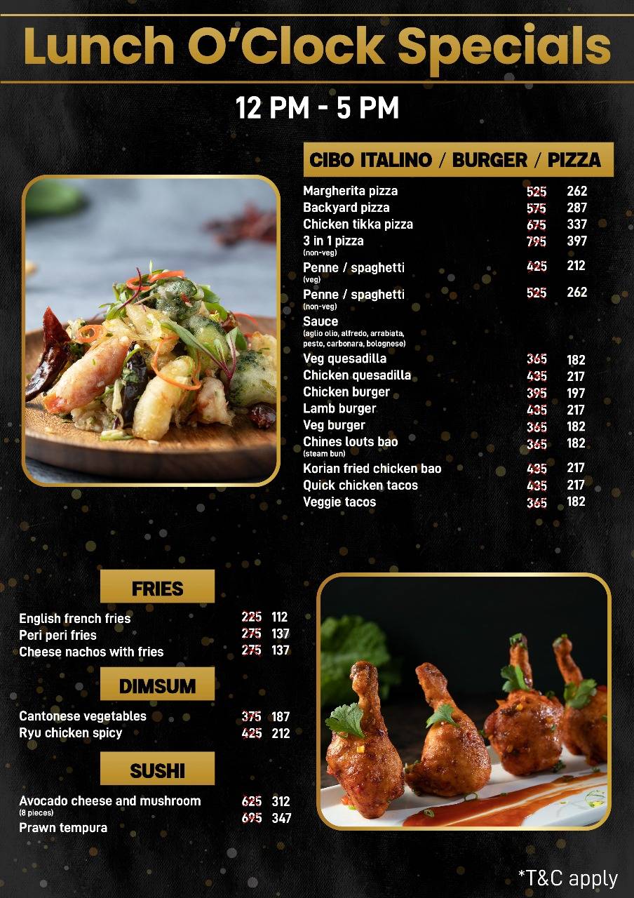 RYU Bar menu