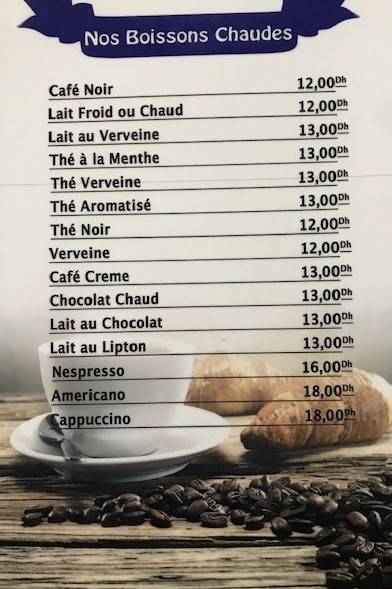 Menu de Café Picardi