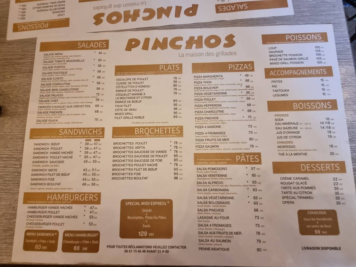 Menu de Pinchos