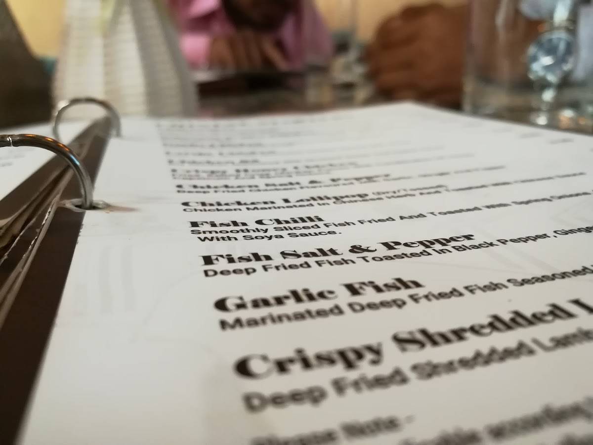 Raffles Restaurant menu