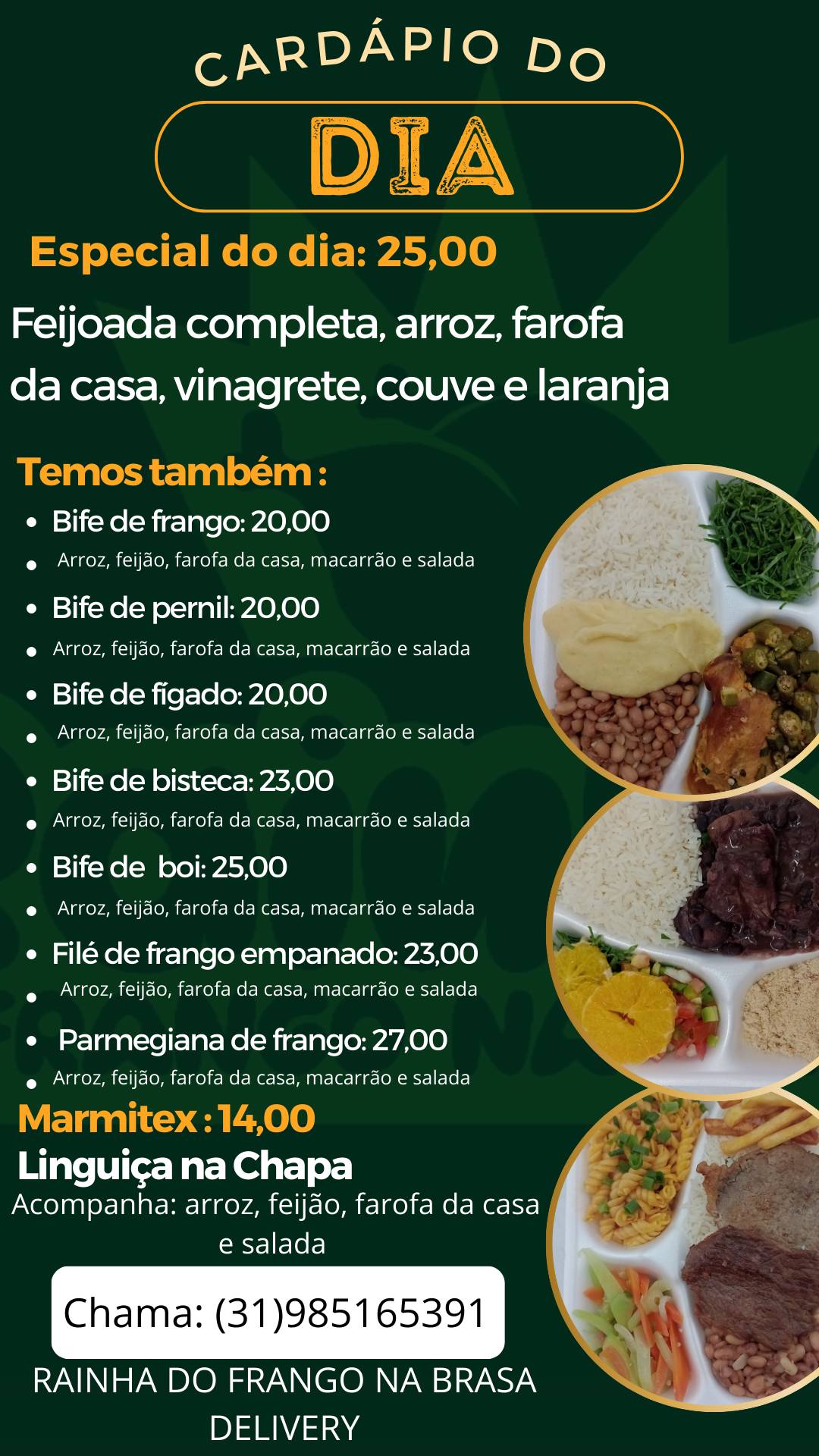 Rainha do Frango na Brasa cardápio