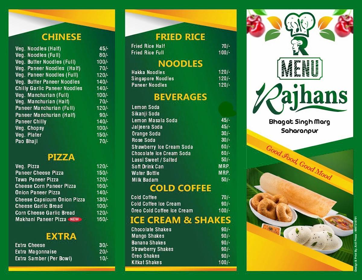 Raj Hans menu