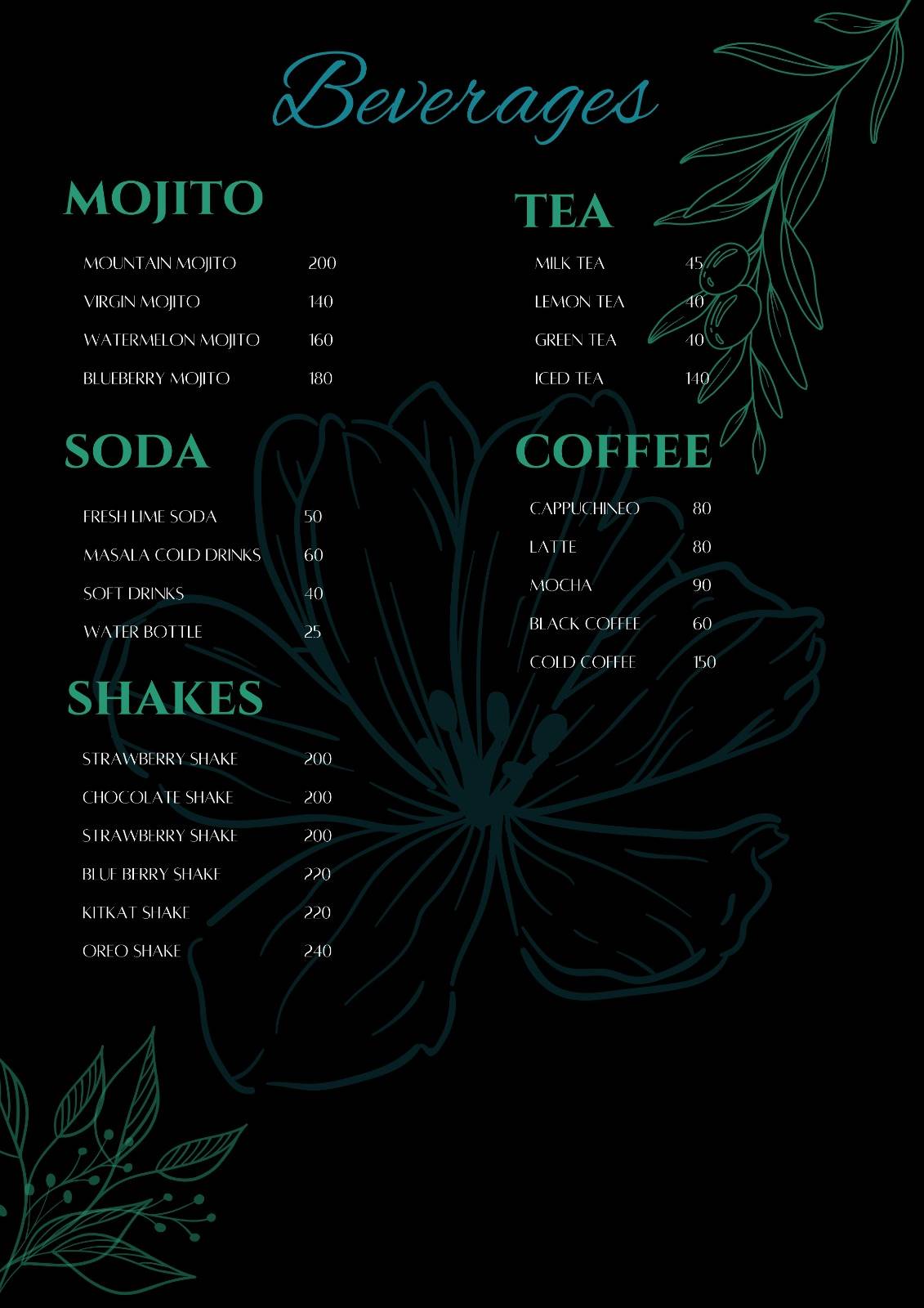 SAGA @ 1157 menu