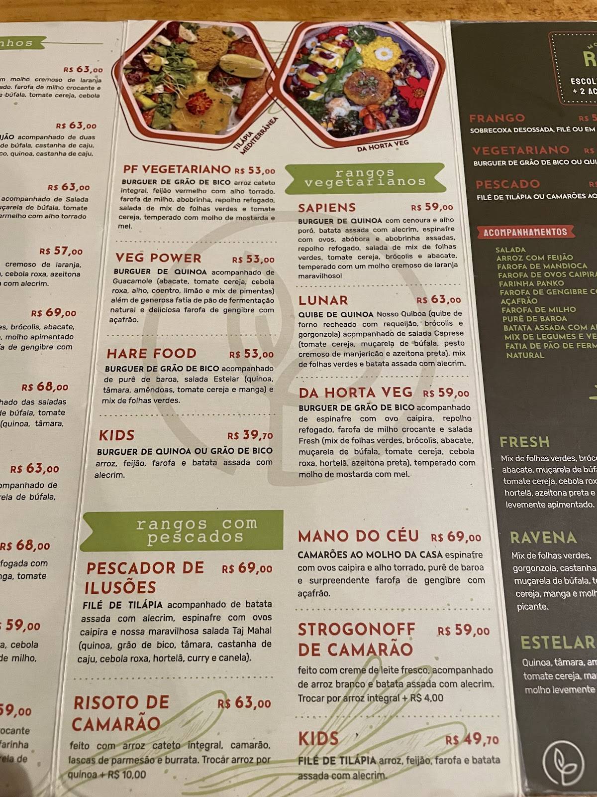 Rango Sarado - Flamengo cardápio