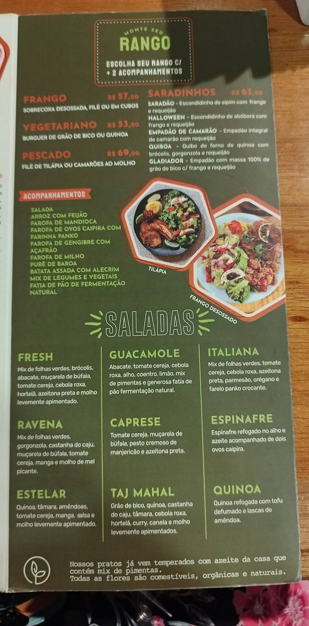 Rango Sarado - Flamengo cardápio