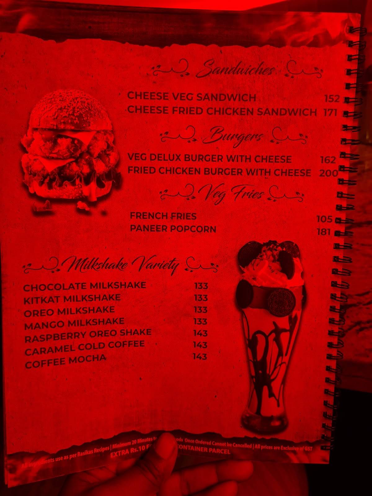 Rasikas Restaurant Elements menu