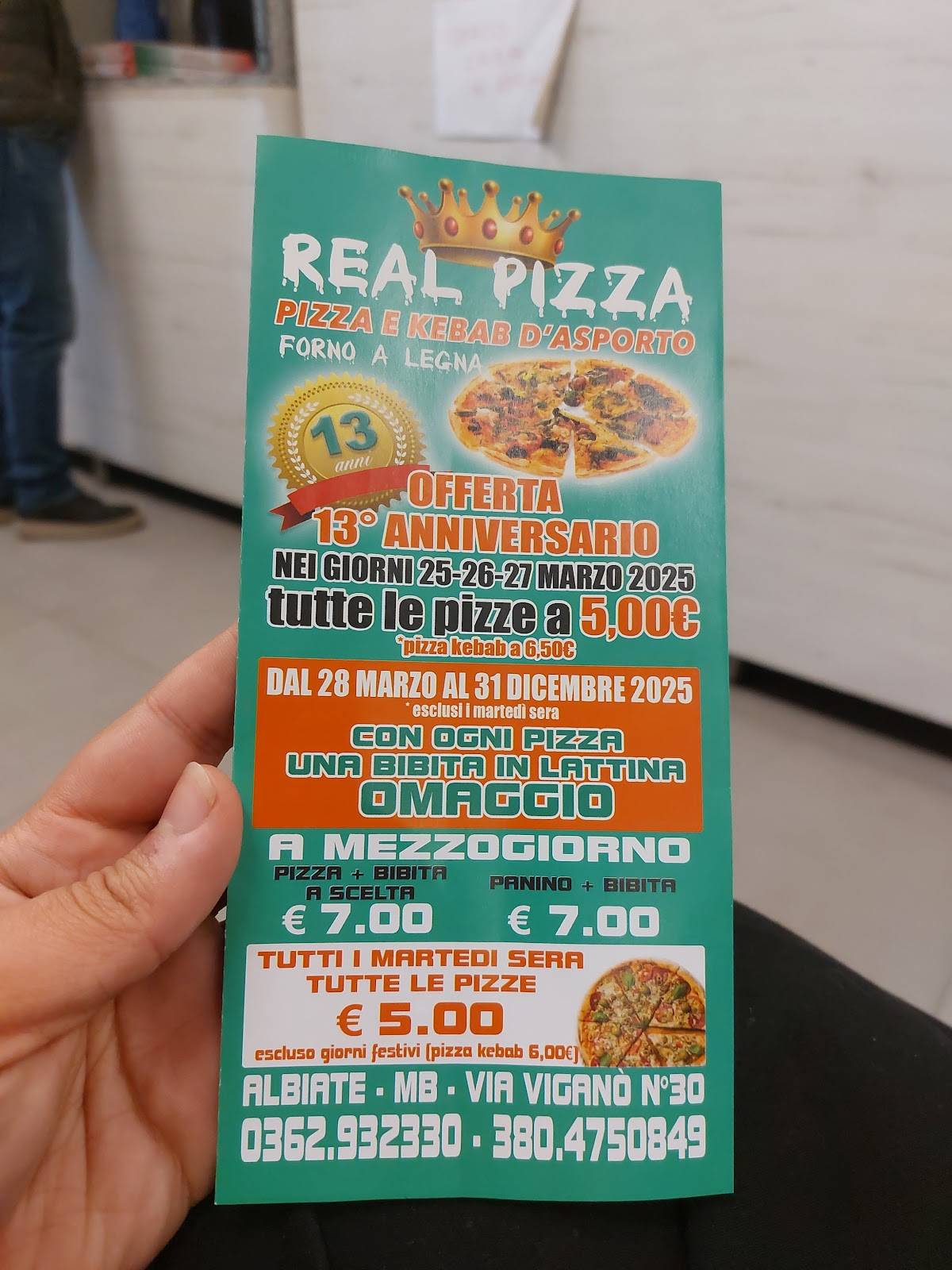 Menu di Real Pizza 